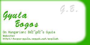 gyula bogos business card